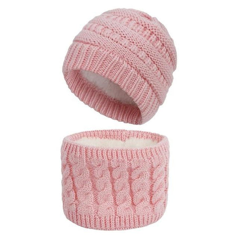 Image of Little Bumper Baby Clothes D / United States Knitted Hairball  Hat +Scarf Set