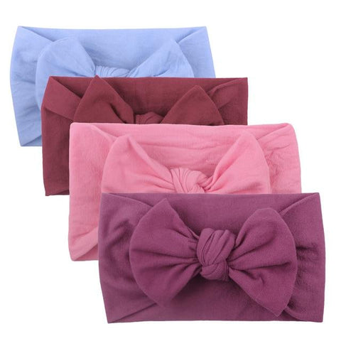 Image of Little Bumper Baby Clothes D / United States Mixed color Knot Turban Headband 4Pcs.