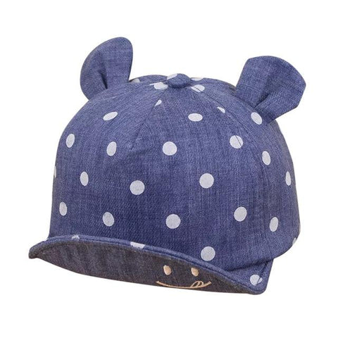 Image of Little Bumper Baby Clothes Dark Blue / United States Smiling Face Dotted Sun Hat for Babies
