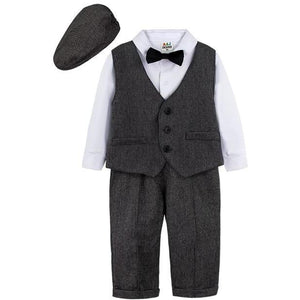 Little Bumper Baby Clothes Deep Grey / 4T / United States Baby Boy Formal Suit Outfit Set