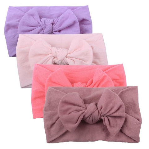 Image of Little Bumper Baby Clothes E / United States Mixed color Knot Turban Headband 4Pcs.