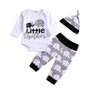 Little Bumper Baby Clothes Elephant white / 18M / United States Newborn Clothing Set 3Pcs