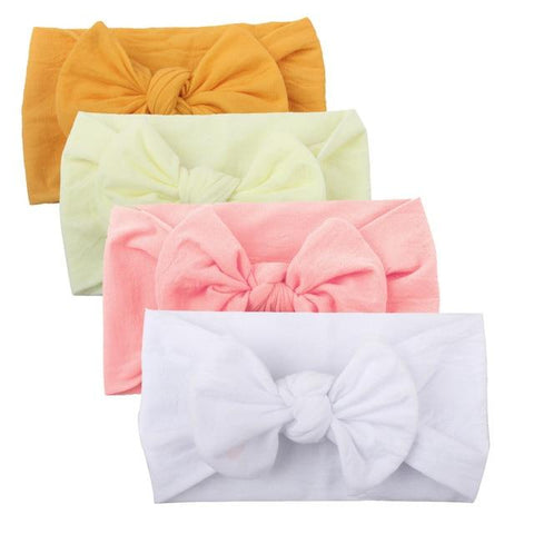 Image of Little Bumper Baby Clothes F / United States Mixed color Knot Turban Headband 4Pcs.