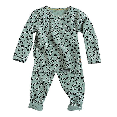 Image of Little Bumper Baby Clothes Green / 2-3 Years / United States Leopard Sleepwear Pajamas Set