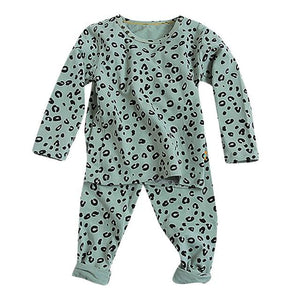 Little Bumper Baby Clothes Green / 2-3 Years / United States Leopard Sleepwear Pajamas Set