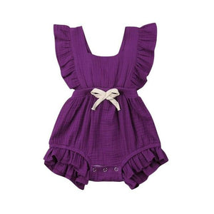 Little Bumper Baby Clothes J / 6M / United States Ruffle Cotton Bow Romper