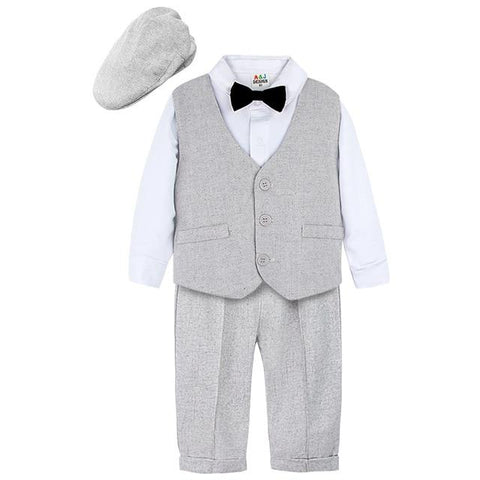 Image of Little Bumper Baby Clothes Light Grey / 2T / United States Baby Boy Formal Suit Outfit Set