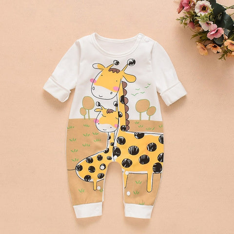 Image of Little Bumper Baby Clothes Long Sleeve Animal Cartoon Jumpsuit