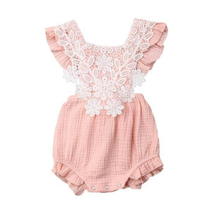 Little Bumper Baby Clothes N / 6M / United States Ruffle Cotton Bow Romper