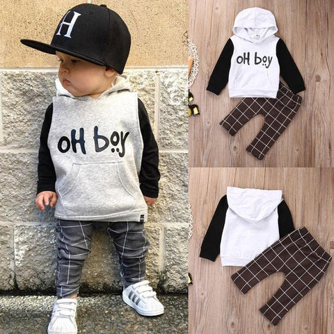 Image of Little Bumper Baby Clothes OH Boy Printed Toddler Baby Boy Outfit Set