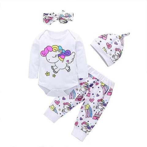 Image of Little Bumper Baby Clothes Pink 1 / 24M Baby Girl 3Pcs Cotton Outfit Set
