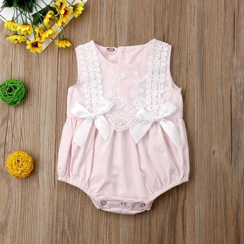 Image of Little Bumper Baby Clothes Pink / 18M / United States Lace Ruffles Rompers