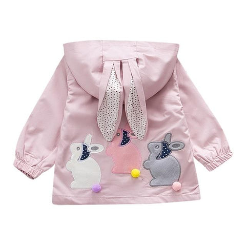 Image of Little Bumper Baby Clothes Pink / 24M / United States Ear Cartoon Hooded Windproof Coat