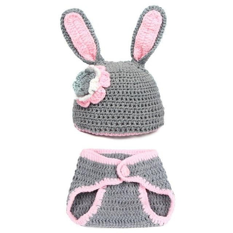 Image of Little Bumper Baby Clothes pink / United States Rabbit Shaped Crochet Infant Outfit