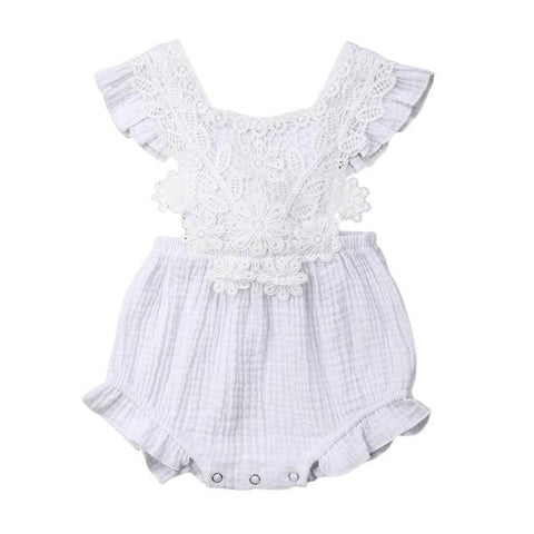 Image of Little Bumper Baby Clothes Ruffle Cotton Bow Romper