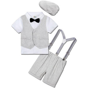 Little Bumper Baby Clothes Short Light Grey / 2T / United States Baby Boy Formal Suit Outfit Set