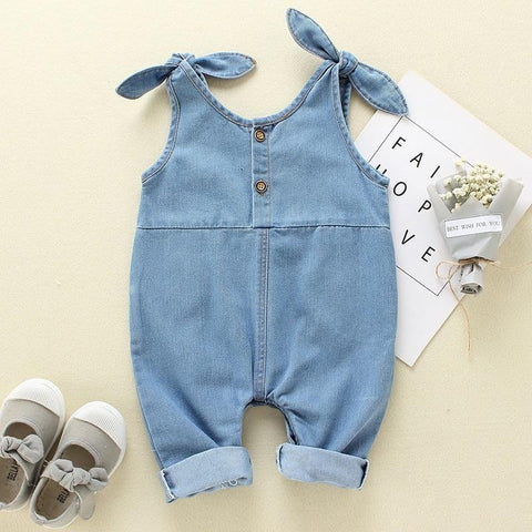 Image of Little Bumper Baby Clothes Strapped Denim Jumpsuit