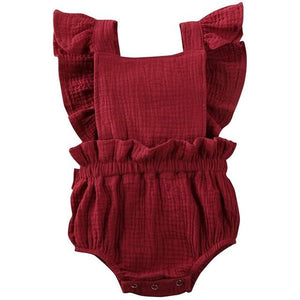 Little Bumper Baby Clothes V / 6M / United States Ruffle Cotton Bow Romper