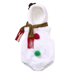 Little Bumper Baby Clothes White / 18M / United States Snowman Modelling Fleece Romper Scarf Set