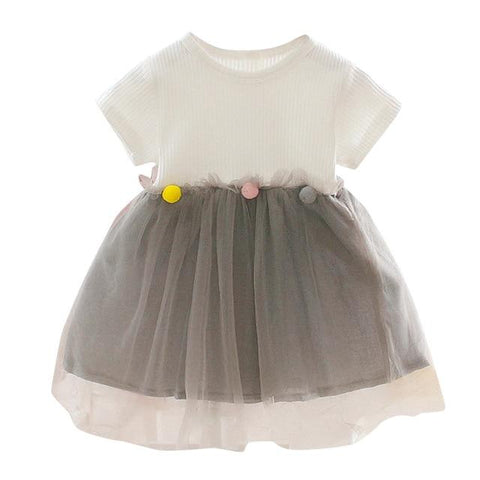 Image of Little Bumper Baby Clothes White / 2-3 Year / United States Patchwork Tulle Casual Clothes for Kids