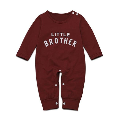Image of Little Bumper Baby Clothes Wine / 6M / United States Letter Long Sleeve Romper