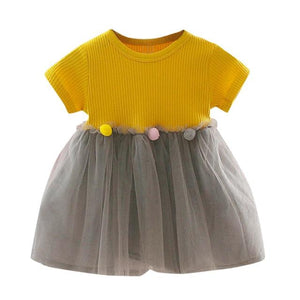 Little Bumper Baby Clothes YELLOW / 2-3 Year / United States Patchwork Tulle Casual Clothes for Kids
