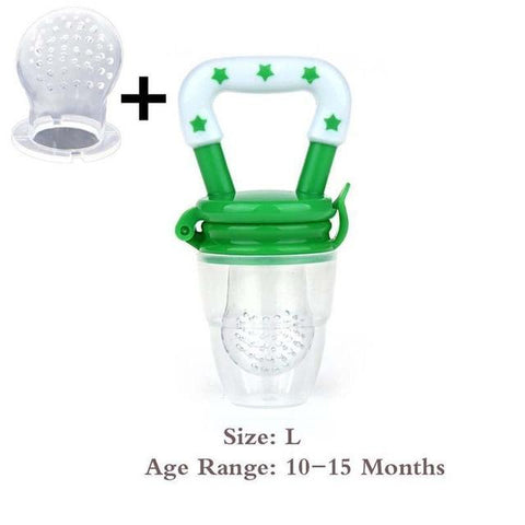 Image of Little Bumper Baby Feeding green L / United States Baby Food Fresh Fruit Feeder Teething Pacifier