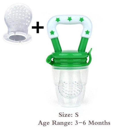 Image of Little Bumper Baby Feeding green S / United States Baby Food Fresh Fruit Feeder Teething Pacifier