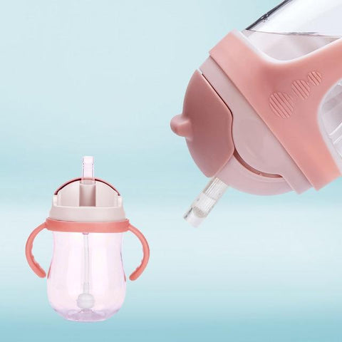 Image of Little Bumper Baby Feeding Pink / United States Straw Drinking Training Feeding Bottle