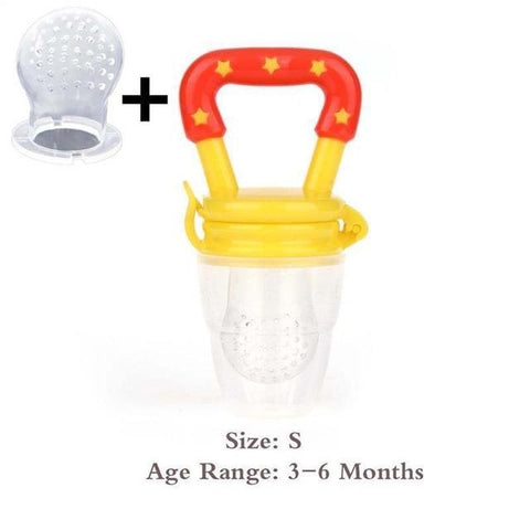 Image of Little Bumper Baby Feeding yellow S / United States Baby Food Fresh Fruit Feeder Teething Pacifier