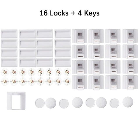 Image of Little Bumper Baby Safety 16 locks 4 keys / United States Magnetic Child Lock Baby Safety Cabinet Drawer