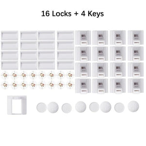 Little Bumper Baby Safety 16 locks 4 keys / United States Magnetic Child Lock Baby Safety Cabinet Drawer