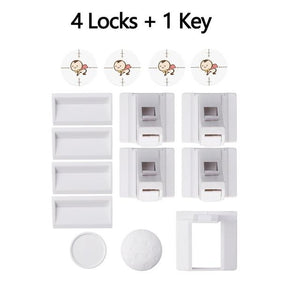 Little Bumper Baby Safety 4 locks 1 key / United States Magnetic Child Lock Baby Safety Cabinet Drawer