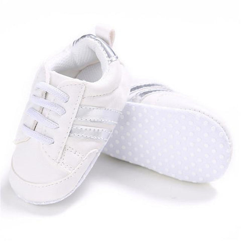 Image of Little Bumper Baby Shoes 02 / 7-12 Months Newborn Two Striped First Walkers Shoes