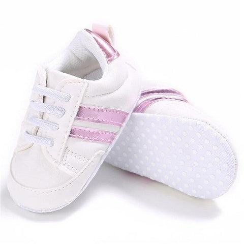 Image of Little Bumper Baby Shoes 05 / 0-6 Months Newborn Two Striped First Walkers Shoes