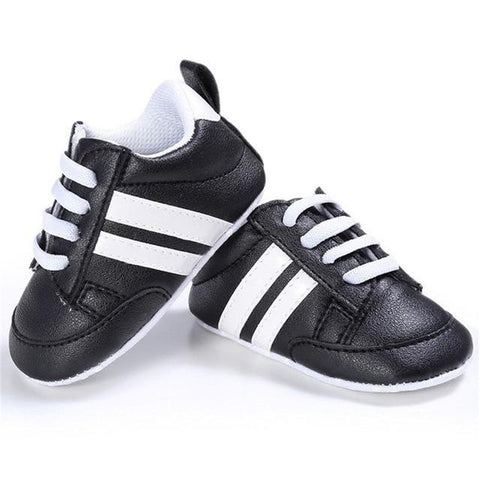 Image of Little Bumper Baby Shoes 06 / 7-12 Months Newborn Two Striped First Walkers Shoes