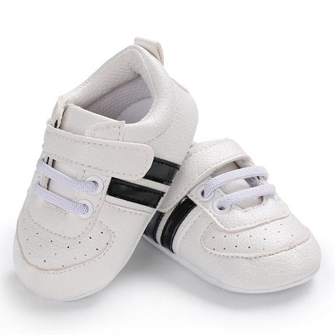 Image of Little Bumper Baby Shoes 08 / 13-18 Months Newborn Two Striped First Walkers Shoes