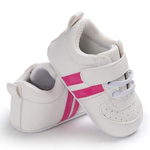 Image of Little Bumper Baby Shoes 11 / 13-18 Months Newborn Two Striped First Walkers Shoes