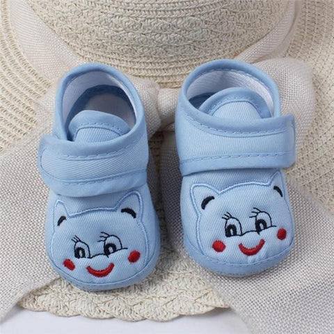 Image of Little Bumper Baby Shoes A / 0-6 Months / United States Cat Face Cartoon Anti-slip Shoes
