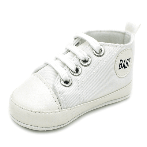 Image of Little Bumper Baby Shoes Baby W / 13-18 Months / United States Classic Canvas Unisex Baby Soft Sole Sneakers