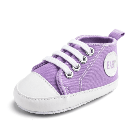Image of Little Bumper Baby Shoes Baby Z / 13-18 Months / United States Classic Canvas Unisex Baby Soft Sole Sneakers