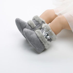 Little Bumper Baby Shoes HS / 0-6 Months / United States Baby Girls  Warm Crown Mid-Calf  Boots
