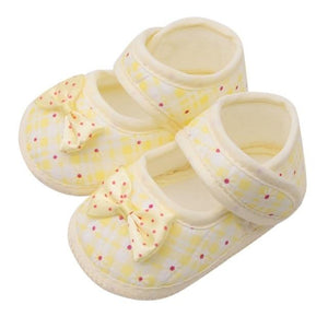 Little Bumper Baby Shoes JM0090Y / 7-12 Months / United States Kid Bowknot Soft Anti-Slip Crib Shoes