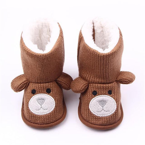 Image of Little Bumper Baby Shoes Model 1-Brown / 0-6 Months Boots Infant Toddler  Cartoon Bear Shoes