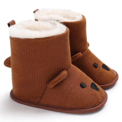 Image of Little Bumper Baby Shoes Model 2-Brown / 0-6 Months Boots Infant Toddler  Cartoon Bear Shoes