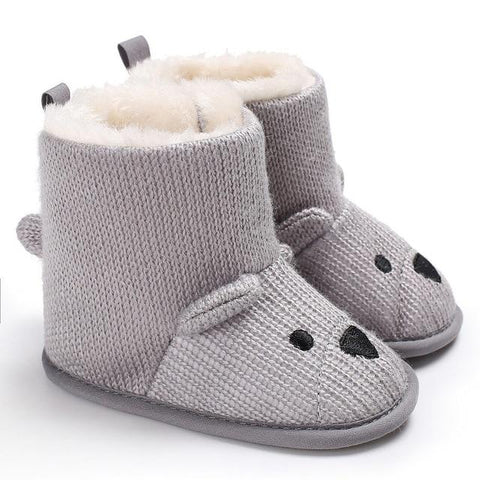 Image of Little Bumper Baby Shoes Model 2-Gray / 7-12 Months Boots Infant Toddler  Cartoon Bear Shoes
