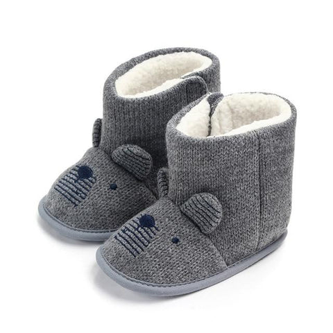 Image of Little Bumper Baby Shoes Model 3-Gray / 7-12 Months Boots Infant Toddler  Cartoon Bear Shoes