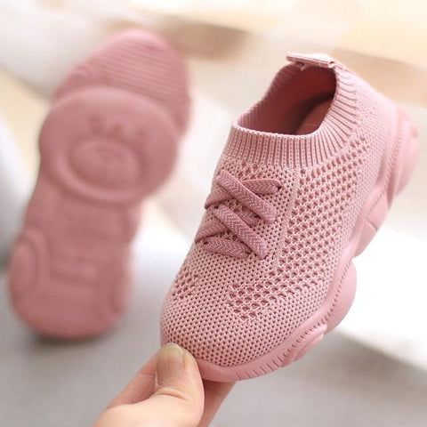 Image of Little Bumper Baby Shoes Pink / 23 Flat Soft Bottom Baby Sneaker