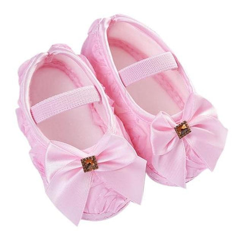 Image of Little Bumper Baby Shoes Pink / 7-12 Months / United States Bowknot Elastic Band Baby Walking Shoes