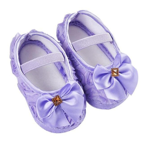 Image of Little Bumper Baby Shoes Purple / 13-18 Months / United States Bowknot Elastic Band Baby Walking Shoes